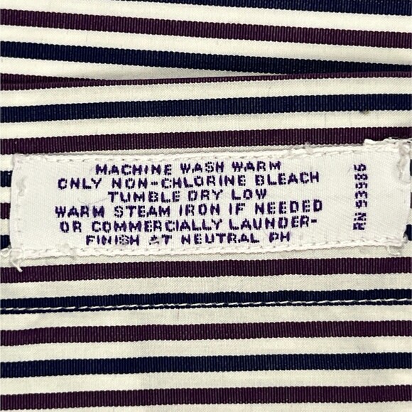 Brooks Brothers Dress Shirt Egyptian Ctn Sz 16-33 Slim Blue Stripe Button-Down - Picture 3 of 13